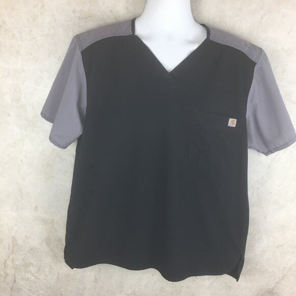Carhartt Black & Gray Scrub Top Men's Size L - Picture 1 of 15